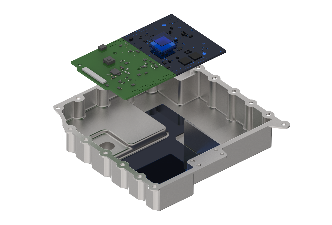 Die-cast metal housing with insulating coating, miniaturized & lightweight